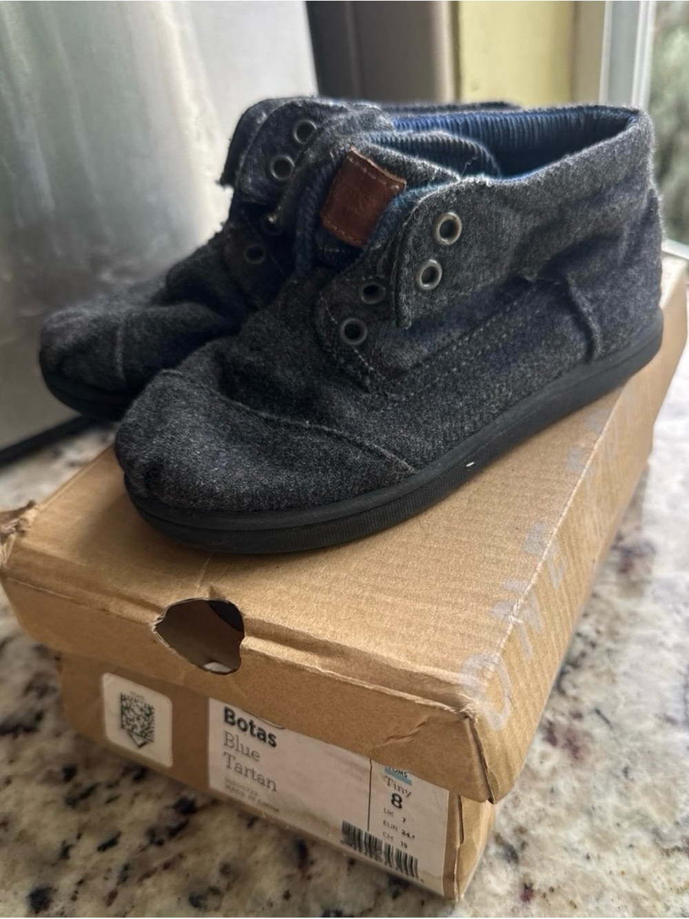Toms Kids Charcoal Gray Boots